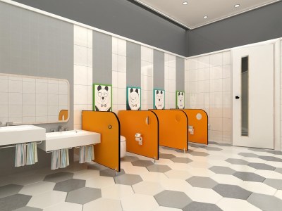 现代幼儿园卫生间3D模型下载